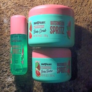 SOAP & Glory WATERMELON 🍉 SPRITZ BODY BUTTER &.BODY SCRUB